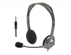 罗技（Logitech） H111 头戴式立体声耳机麦克风 电脑笔记本耳麦 银灰色