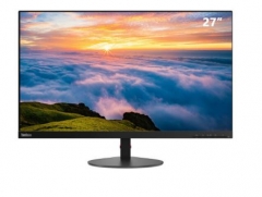 联想（ThinkVision） S27i 27英寸 窄边框 低蓝光不闪屏IPS屏 商用办公电脑显示器 黑色
