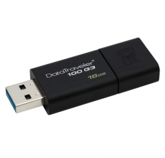 金士顿（Kingston）16GB USB3.0 U盘 DT100G3 黑色 滑盖设计 时尚便利