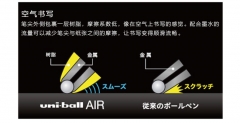 日本三菱uni-ball AIR黑色签字水性笔UBA-188顺滑草图笔绘图笔0.5/0.7mm 黑色0.7mm