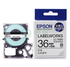 爱普生（EPSON）LK-7WBN 标签机色带 36mm 白底黑字 (适用LW-1000P/LW-Z900机型)