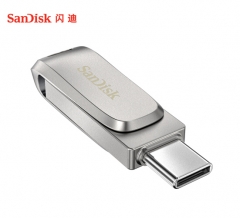 闪迪 (SanDisk)1TB Type-C USB3.1 手机U盘 DDC4至尊高速酷珵 读速150MB/s 全金属旋转双接口 手机电脑用 银色